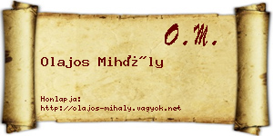 Olajos Mihály névjegykártya